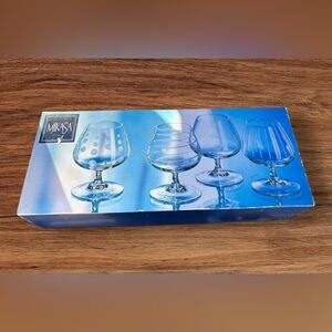 Mikasa Cheers Brandy / Cordial Glassware Set of 4 in box NOS retired